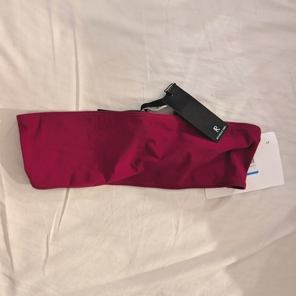 ROCHELLE SARA The Jessica Bandeau Bikini Top In Burgundy Size 2 (Small) - Picture 1 of 8